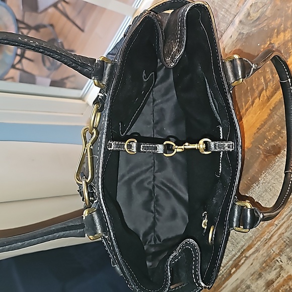 Coach Handbag Hampton Pebbled Leather Black Shoulder Bag - Picture 8 of 10